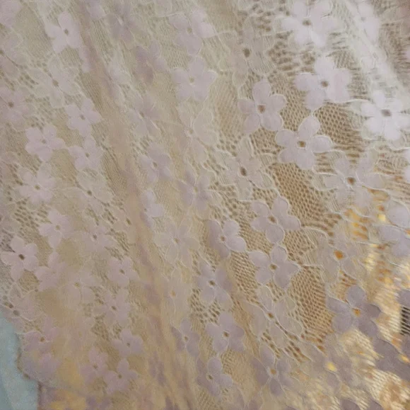 Pol Floral Lace Top Tee Cotton Size Large Pink & Cream Feminine Romantic - Picture 8 of 10